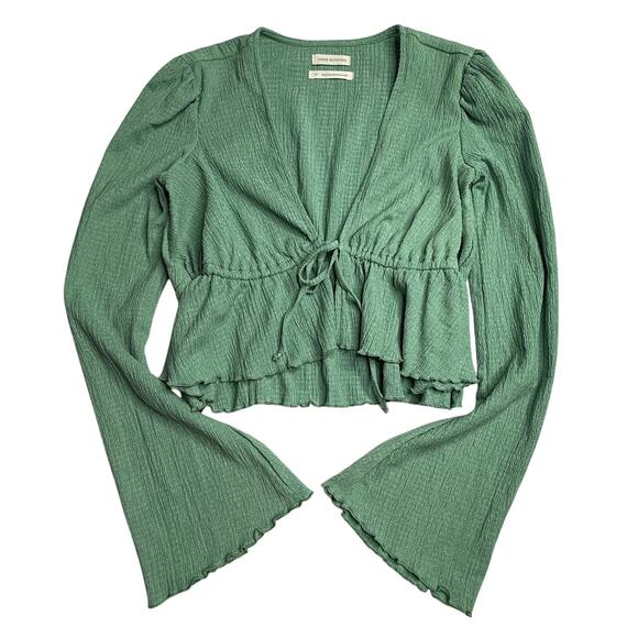 Urban Outfitters Lucielle Ruffle Tie-Front Top Size Small - Picture 2 of 9